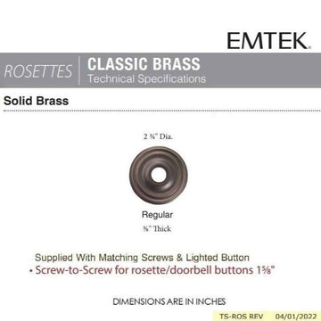 Emtek 2400 Brass Regular Door Bell Cover